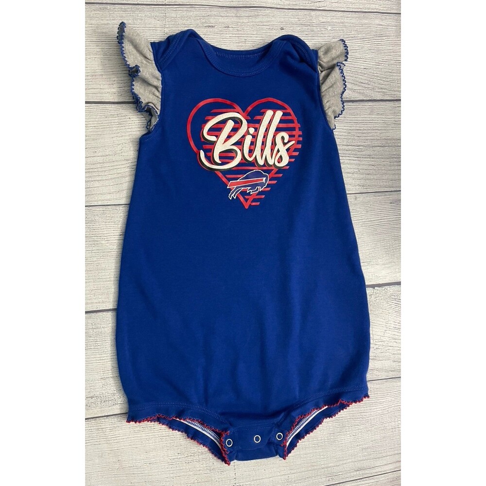 NFL Buffalo Bills Football Toddler Girl Onesie Bodysuit Outfit, Size 24 months